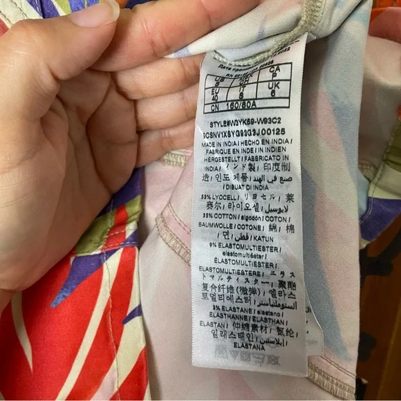 Guess Tropical Palm Print Bodycon Mini Dress Small Summer Vacation Dress - Picture 5 of 5